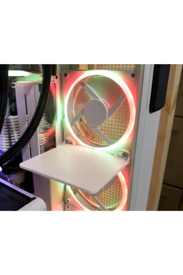 Stand Masaüstü Tutucu Organizer Beyaz Kasa İçi Figür Rafı 120x100 mm Oyun Pc Aksesuarı, Bilgisayar Standı (Vida ile gönderilir) Pratik Kullanım Yer Tasarrufu Sağlayan
