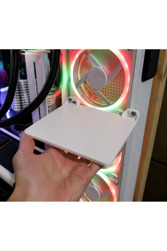 Stand Masaüstü Tutucu Organizer Beyaz Kasa İçi Figür Rafı 120x100 mm Oyun Pc Aksesuarı, Bilgisayar Standı (Vida ile gönderilir) Pratik Kullanım Yer Tasarrufu Sağlayan
