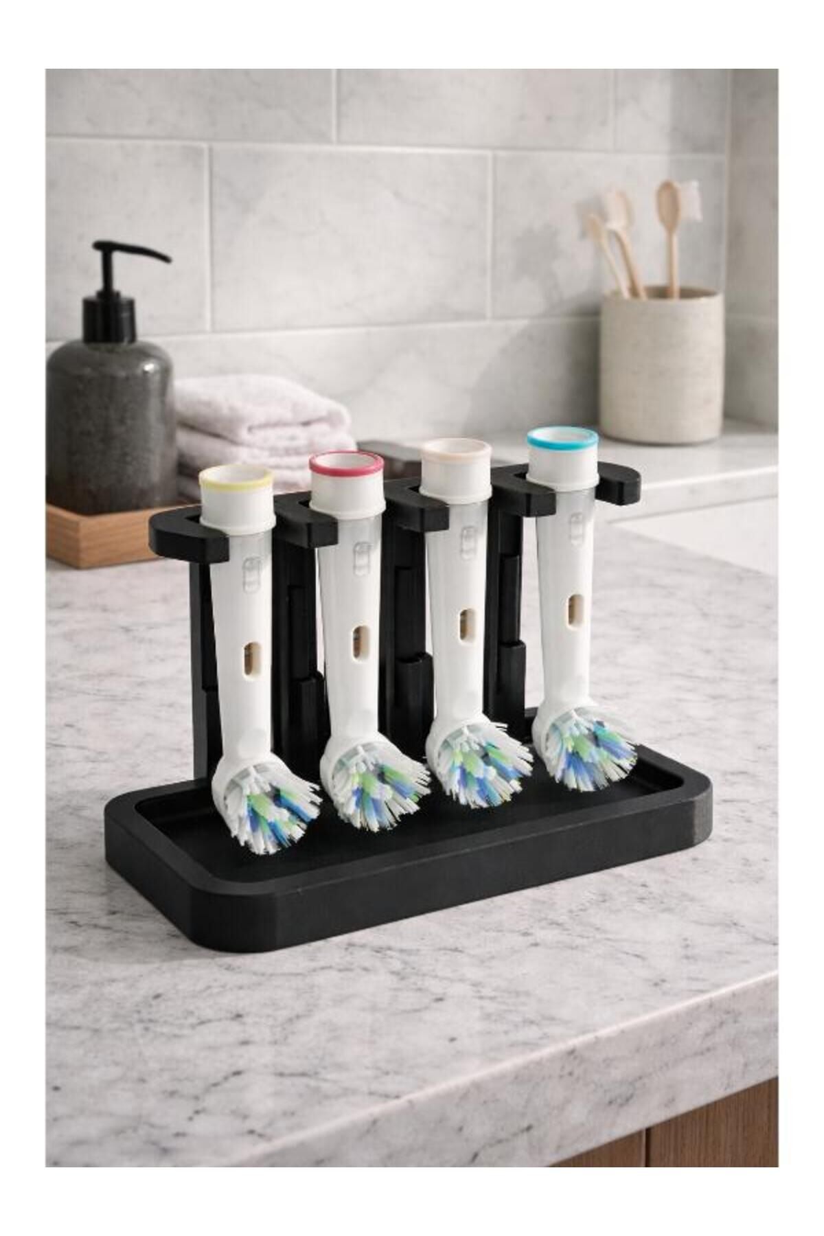 Stand Masaüstü Tutucu Organizer Oral - b elektrikli diş fırçası başlık standı (başlık için fırçalık) Pratik Kullanım Yer Tasarrufu Sağlayan