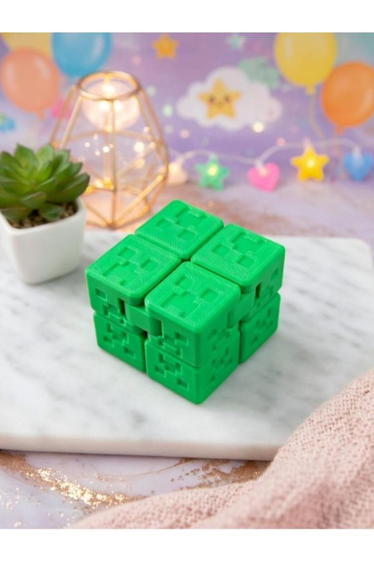 Eğitici Oyuncak Organizer Düzenleyici Pikselli Temalı Sonsuz Küp Fidget Infinity Cube -Katlanabilir stress küpü Pratik Kullanım Yer Tasarrufu Sağlayan