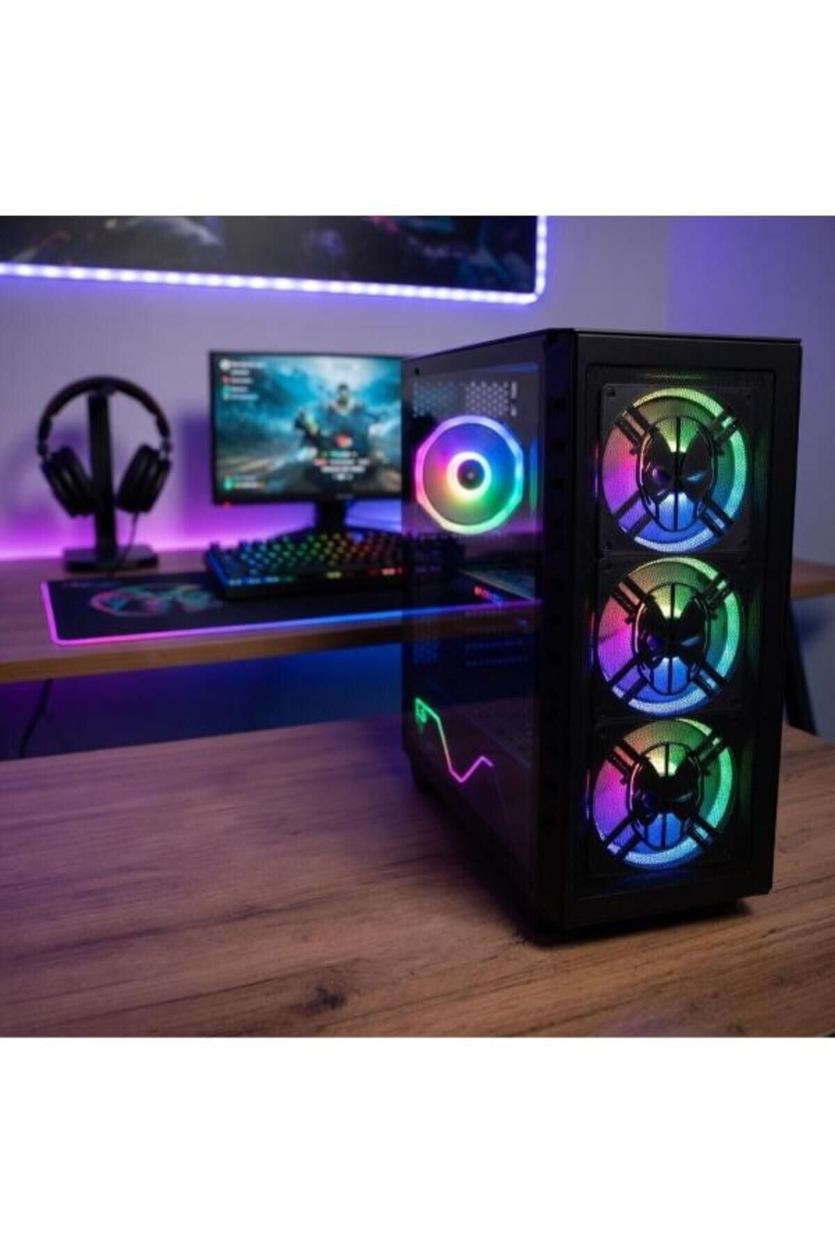 Yayıncı Aksesuarı Organizer Düzenleyici Gamer Setup Dekor – 3 ADET -Estetik deadpool Fan Önü Kapak (120mm)-RGB PC Kasa Dekoru Pratik Kullanım Yer Tasarrufu Sağlayan