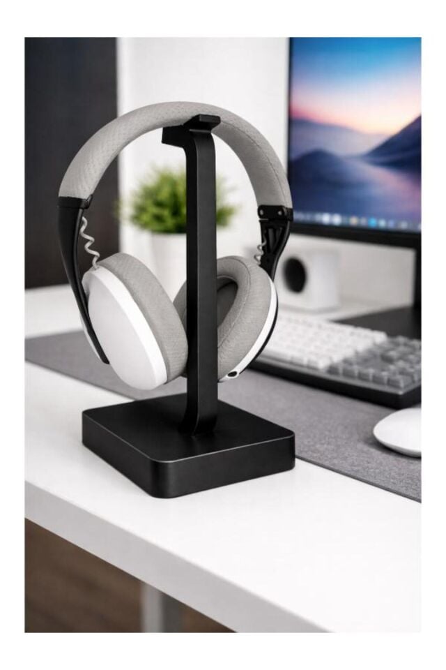 Kulaklık Standı Gaming Masaüstü Tutucu SİYAH Gamer - Dekoratif 20cm Pratik Kullanım Yer Tasarrufu Sağlayan