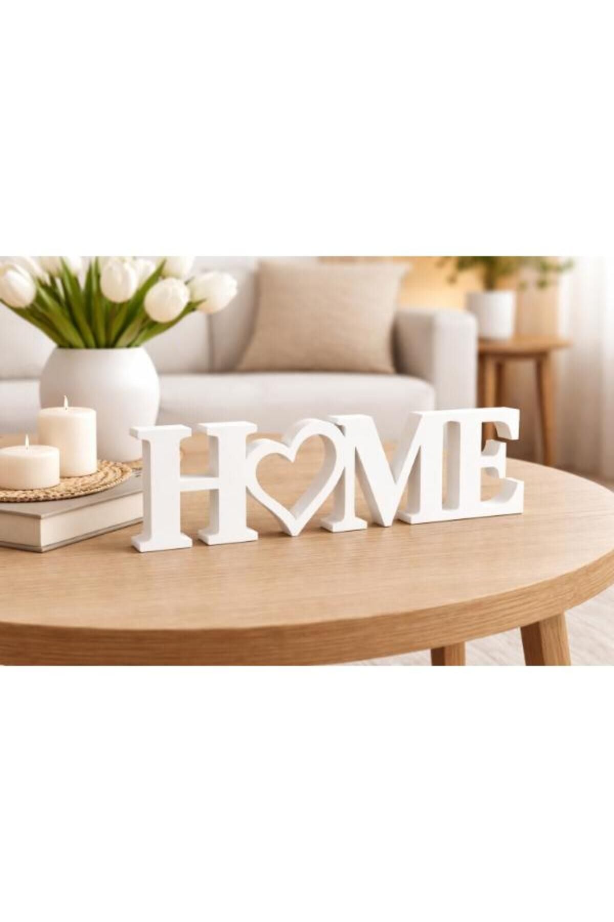 Dekoratif Obje ve Biblo Organizer Düzenleyici HOME Yazılı Kalpli Masa Üstü Dekor – Minimal Ev Dekorasyonu-Dekoratif Obje(19CM) Pratik Kullanım Yer Tasarrufu Sağlayan