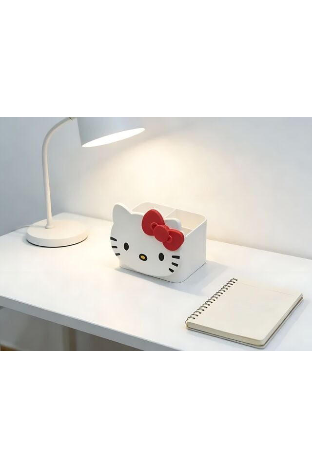 Dekoratif Obje ve Biblo Organizer Düzenleyici Hello Kitty Kalemlik Masaüstü Renkli Kalem Kutusu Pratik Kullanım Yer Tasarrufu Sağlayan
