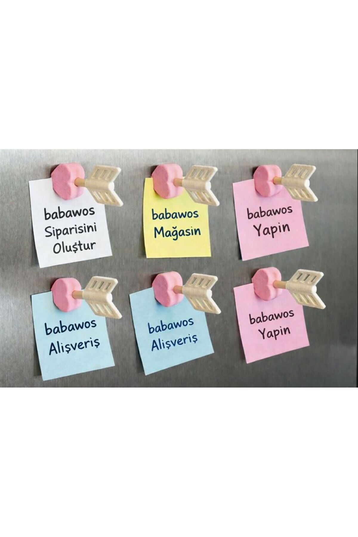 Dekoratif Obje ve Biblo Organizer Düzenleyici Buzdolabı Magnet Ok Figür Kaliteli Baskı 2 Adet Pratik Kullanım Yer Tasarrufu Sağlayan