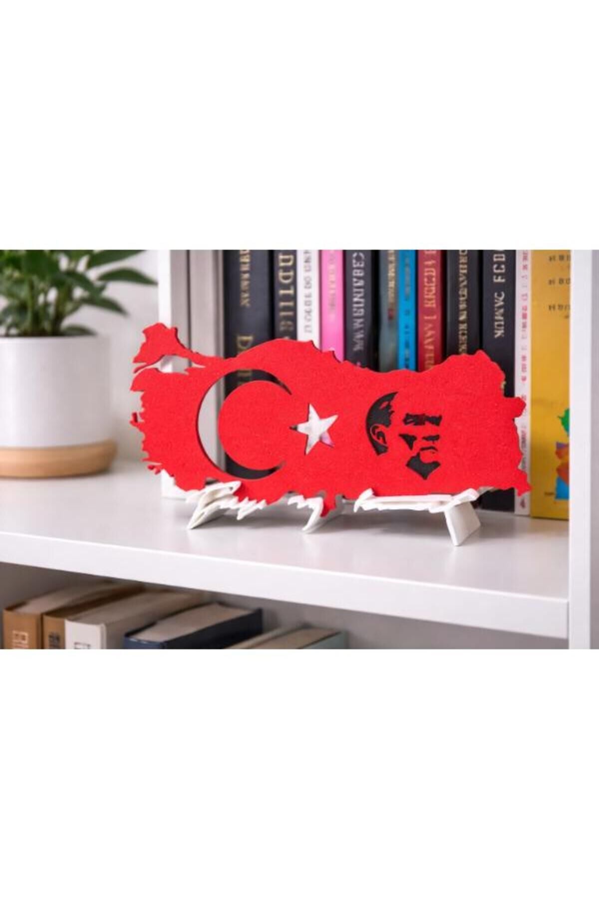 Dekoratif Obje ve Biblo Organizer Düzenleyici Atatürk İmza Tasarımlı Türkiye Haritası Dekor – Masaüstü & Raf Süsü Pratik Kullanım Yer Tasarrufu Sağlayan
