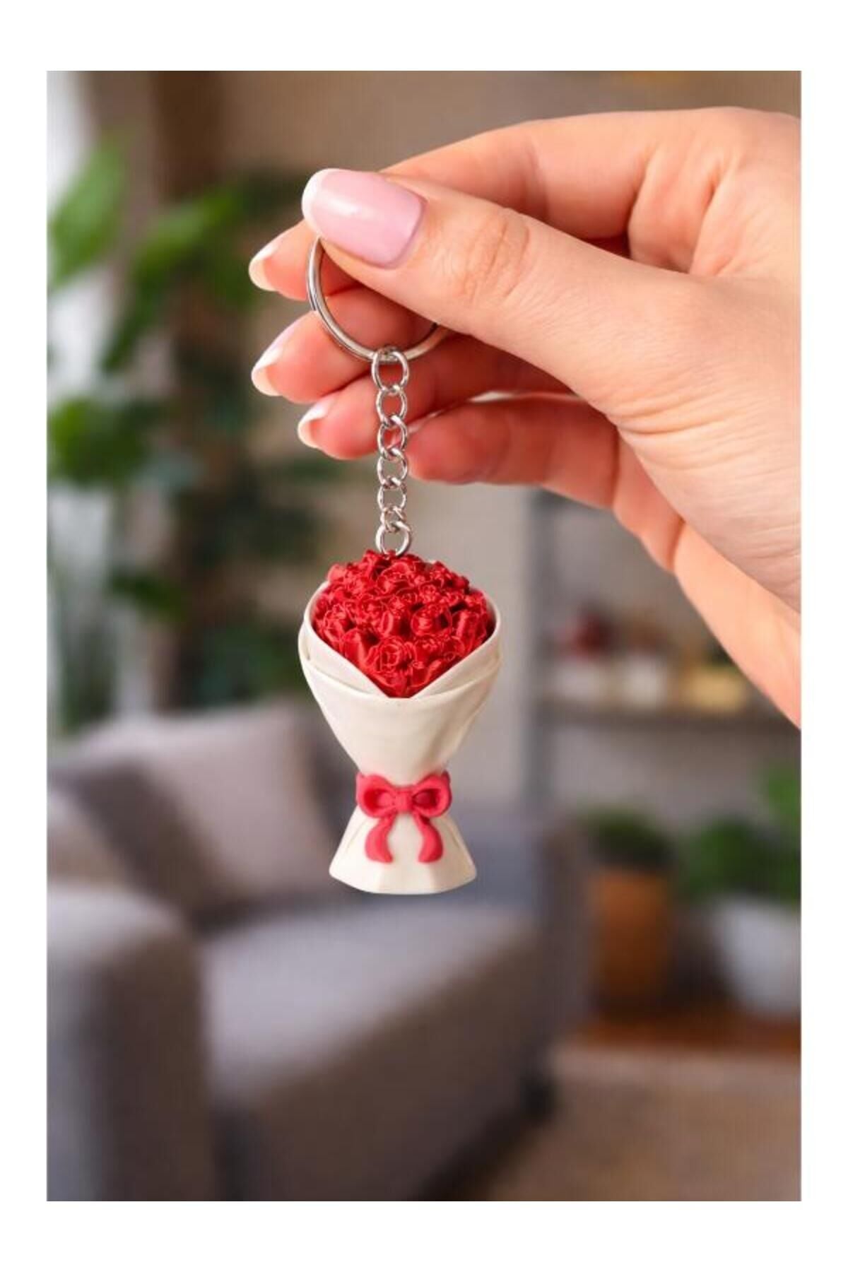 Anahtarlık Organizer Düzenleyici Buket Gül Figür Tatlı Şirin Görsel Kaliteli Baskı Pratik Kullanım Yer Tasarrufu Sağlayan