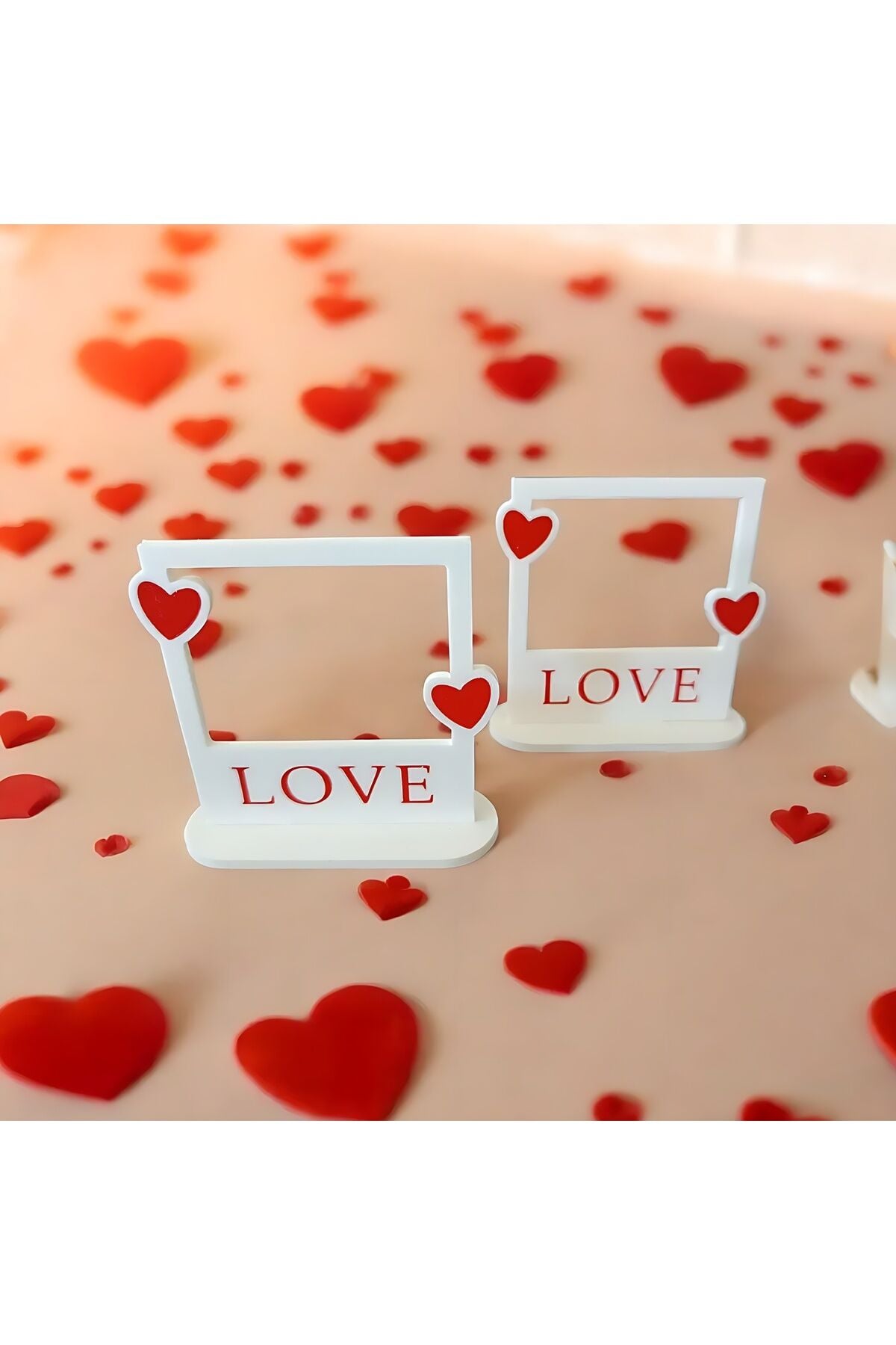 Dekoratif Obje ve Biblo Organizer Düzenleyici LOVE Yazılı Kalpli Mini Çerçeve Masa Üstü Fotoğraf Çerçevesi (1 ADET FİYATIDIR) Pratik Kullanım Yer Tasarrufu Sağlayan