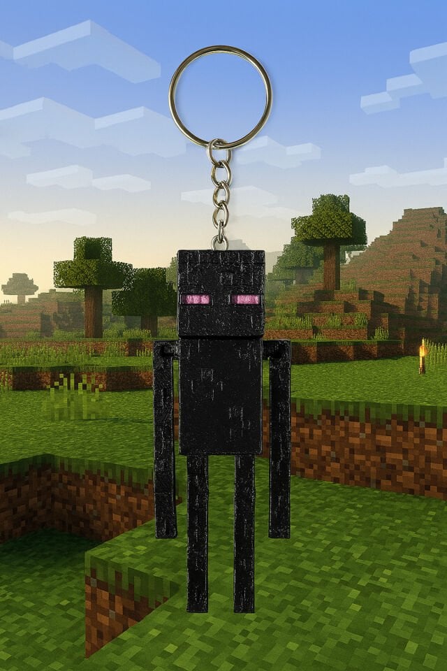 Anahtarlık Organizer Düzenleyici Minecraft Enderman Figür ve Çanta Charmı - 10CM Pratik Kullanım Yer Tasarrufu Sağlayan