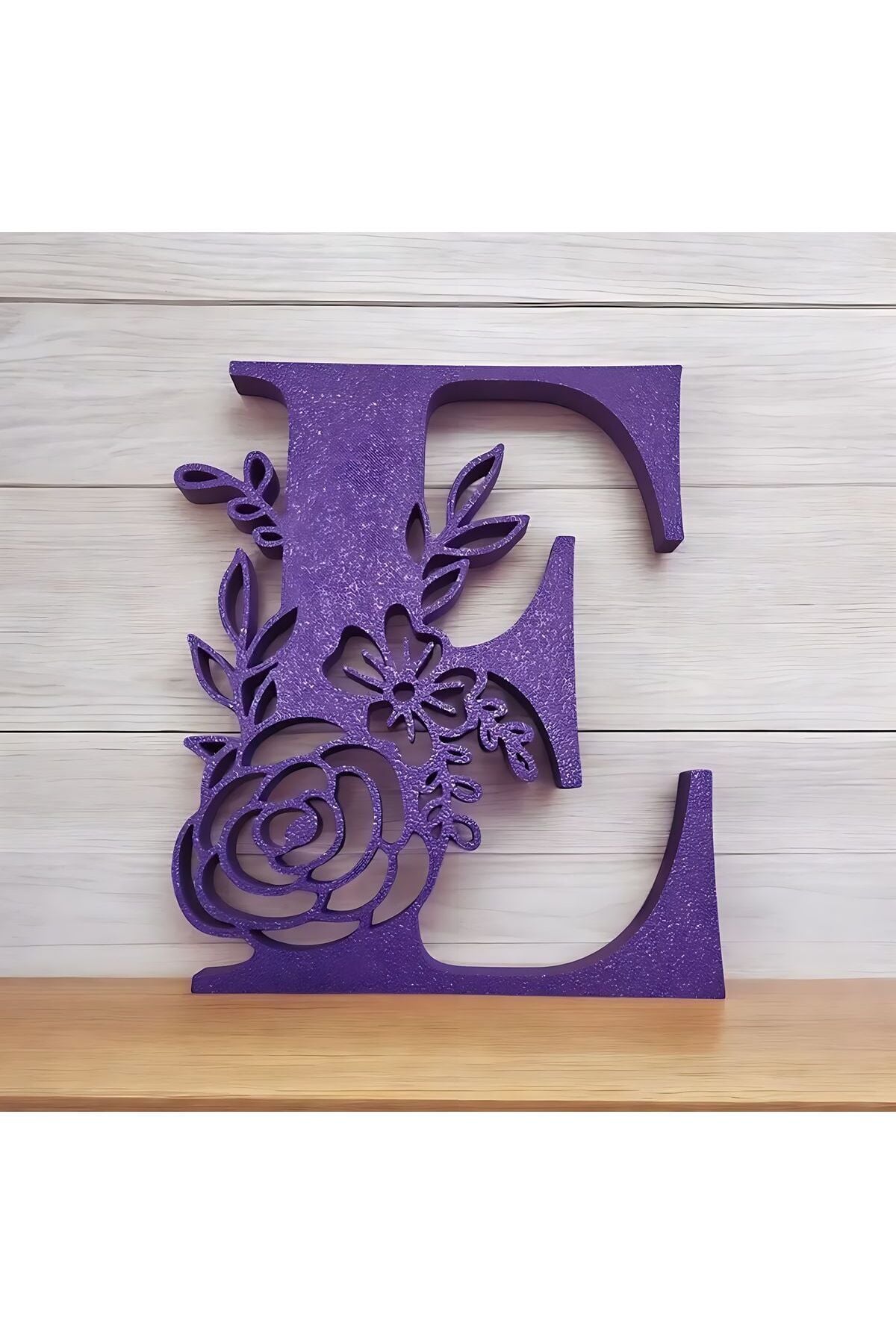 Dekoratif Obje ve Biblo Organizer Düzenleyici E Harfi Gül Desenli Kaliteli Baskı 18 Cm Pratik Kullanım Yer Tasarrufu Sağlayan