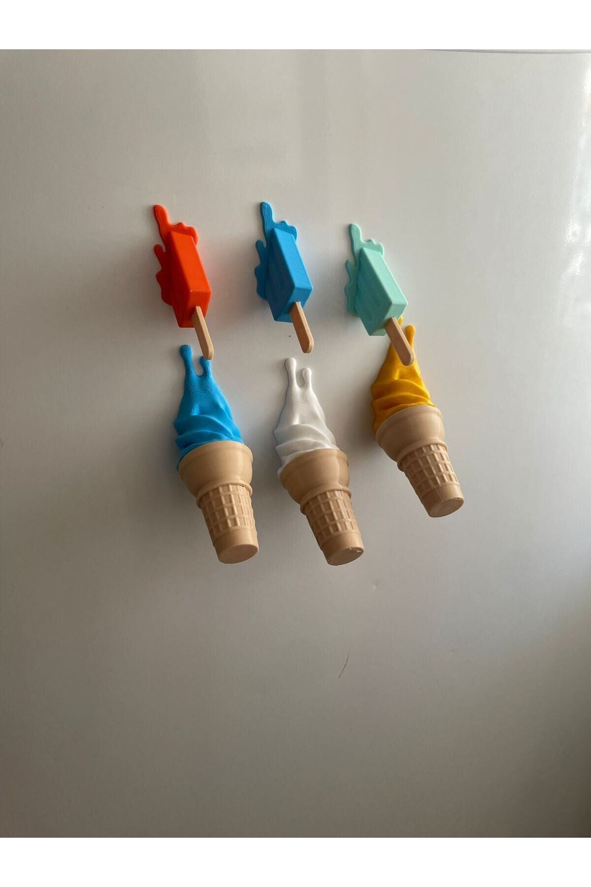 Magnet Organizer Düzenleyici Buz Dolabı Dondurma Figürü Dekoratif Kaliteli Baskı 6'lı Set Pratik Kullanım Yer Tasarrufu Sağlayan