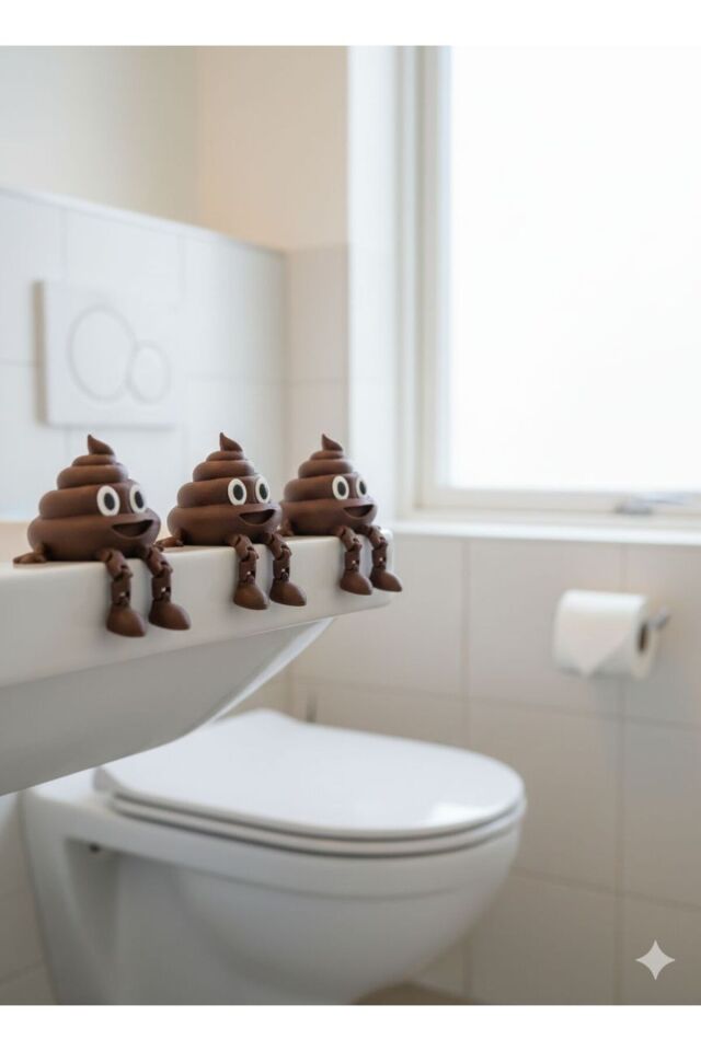Dekoratif Obje ve Biblo Organizer Düzenleyici Banyo Kaka Figürü Pratik Kullanım Yer Tasarrufu Sağlayan